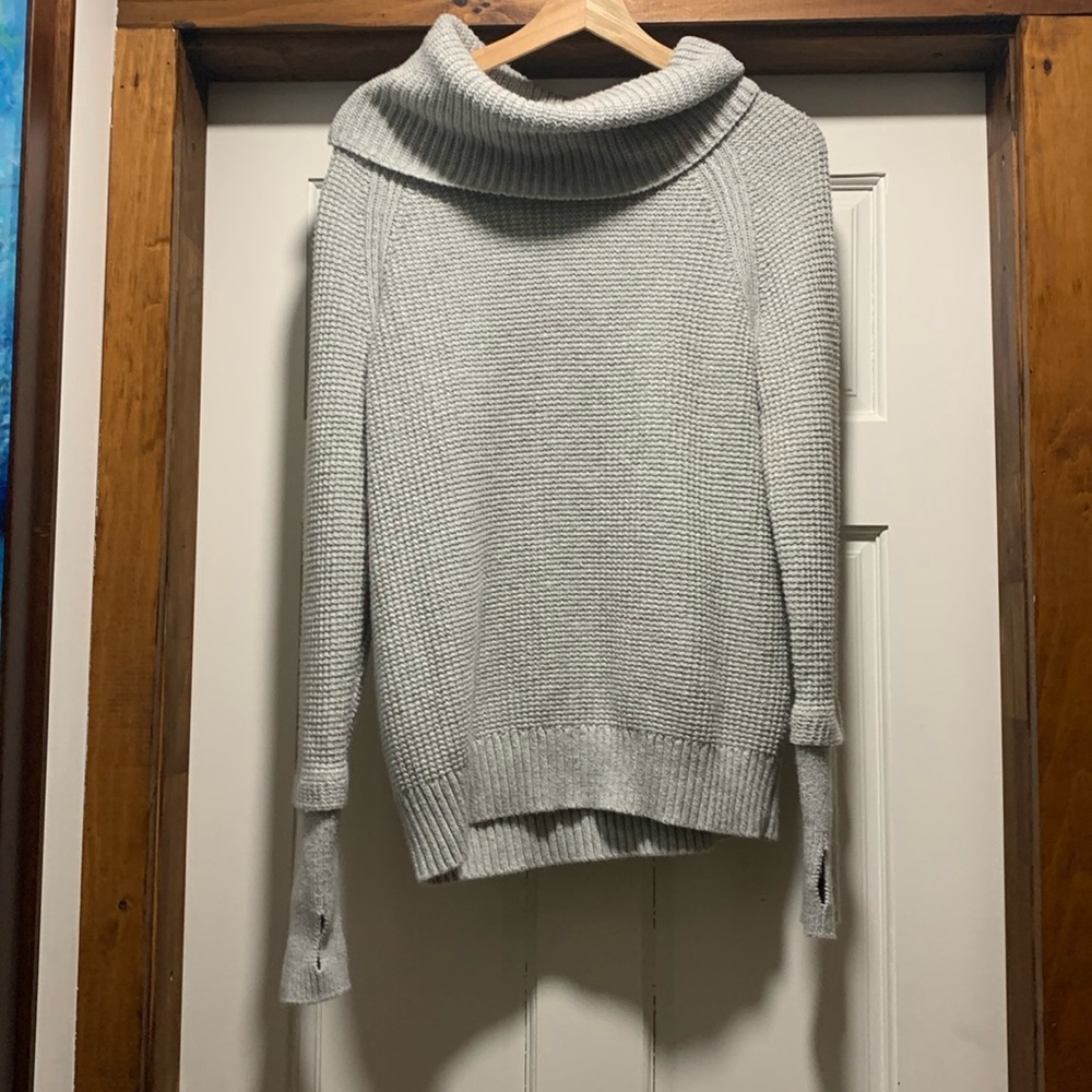 Gray knit sweater